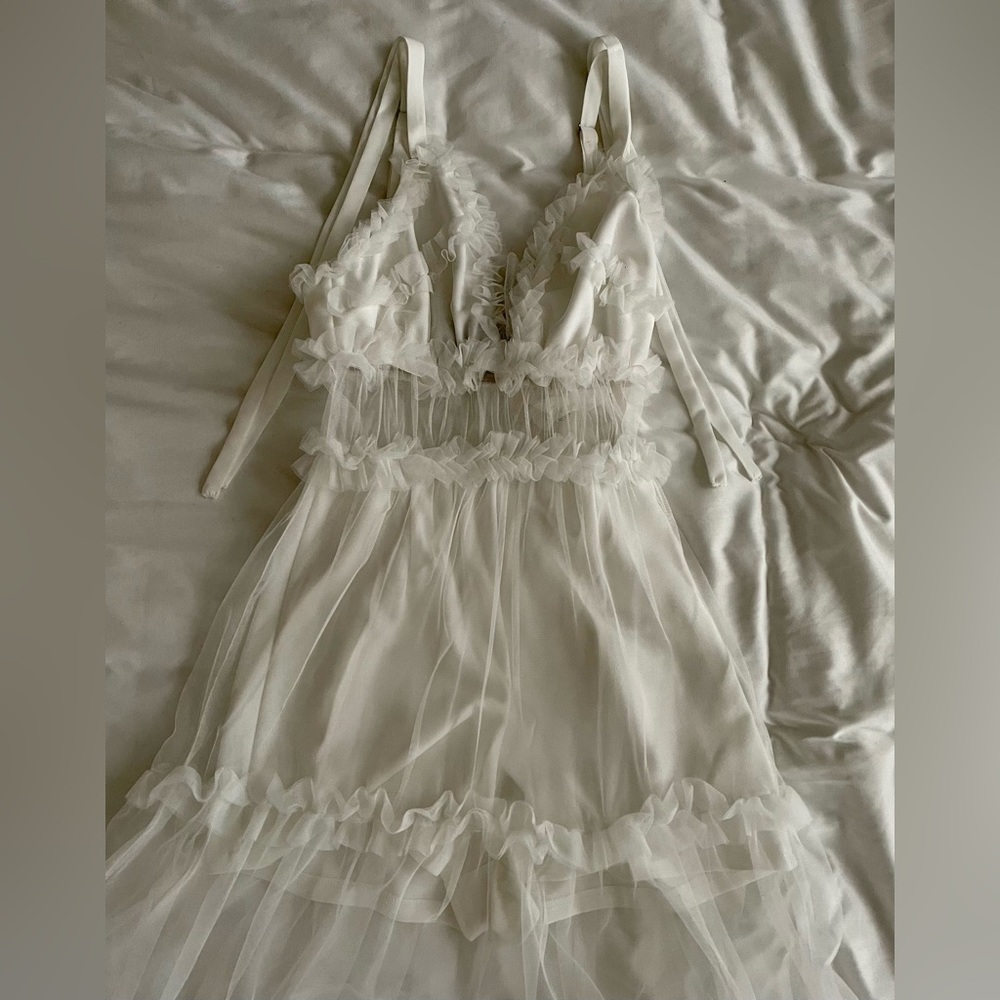 White Jumper Maxi Tulle Dress